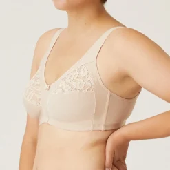 Soutien-Gorge Sans armatures - cotton/lace beige en coton