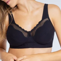 Soutien-gorge sans armatures noir-SOFT CUPS en coton