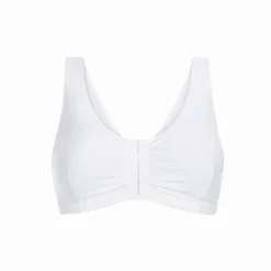 Soutien-gorge sans armatures ouvert devant Blanc AMEONA en coton