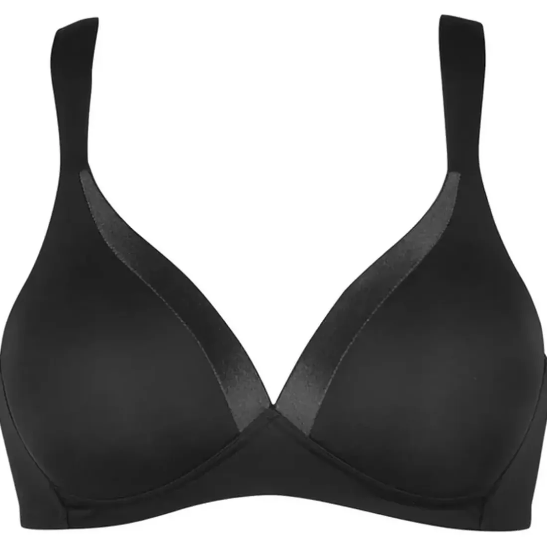 Soutien-gorge sans armature Noir avec bonnet et ruban brillant