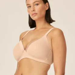 Soutien-gorge sans armatures avec bande scintillante argile