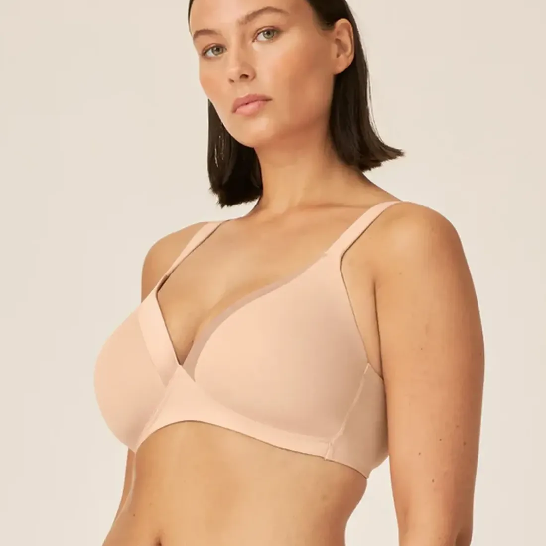 Soutien-gorge sans armatures avec bande scintillante argile
