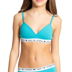 Soutien-gorge sans armature à coques Coton Ultra Doux by Athena Fille bleu