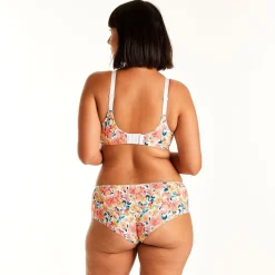 Soutien-gorge sans armatures coque souple blanc/orange Elena