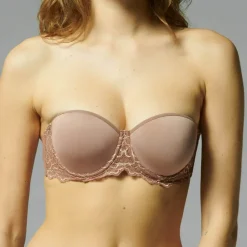Soutien-gorge sans bretelles en Spacer 3D Brun coco