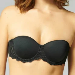 Soutien-gorge sans bretelles noir en Spacer 3D