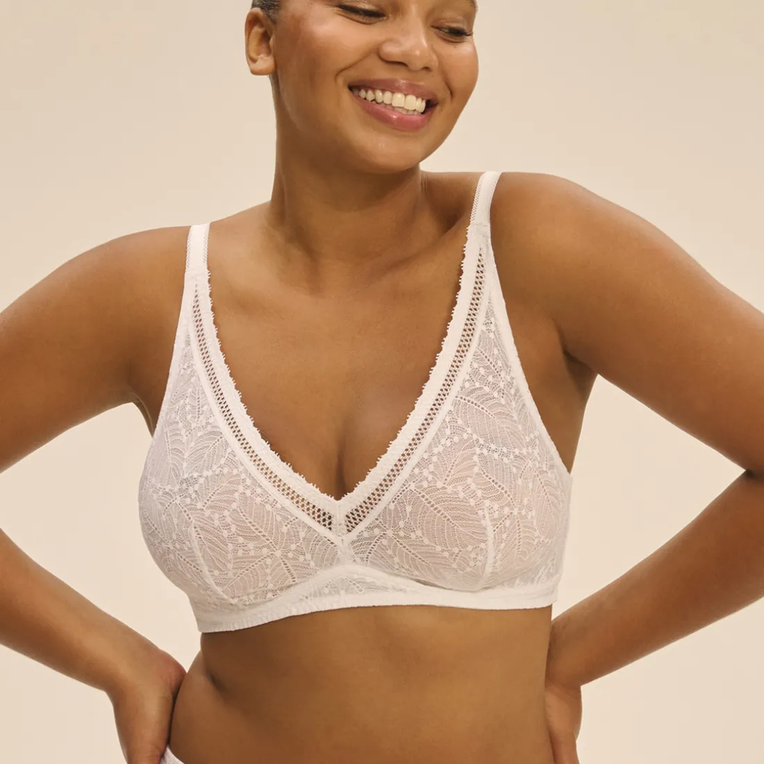 Soutien-gorge sans-armatures structuré Blanc