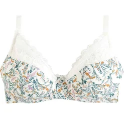 Soutien-gorge souple ivoire/orange Elena blanc