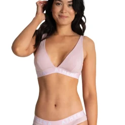 Soutien-gorge triangle sans armatures à coques amovibles femme Easy Color rose en coton