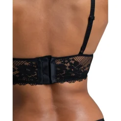 Soutien-gorge triangle sans armatures en dentelle - Noir