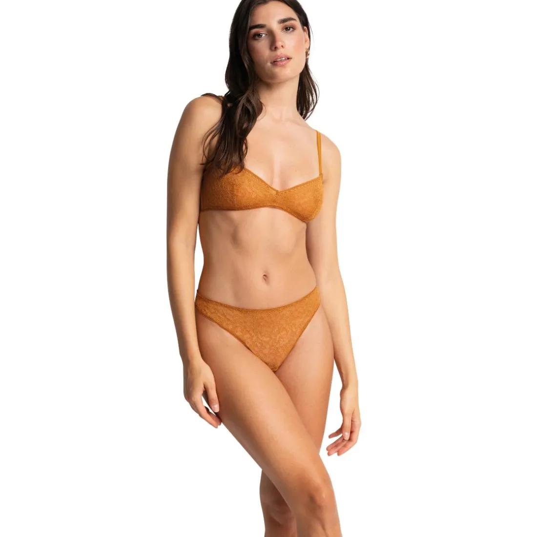 Soutien-gorge triangle sans armatures - Camel orange