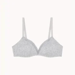 Soutien-gorge triangle sans armatures en coton - Gris