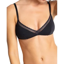 Soutien-gorge triangle sans armatures en coton - Noir