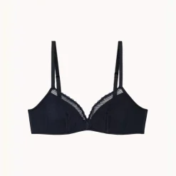 Soutien-gorge triangle sans armatures en coton - Noir