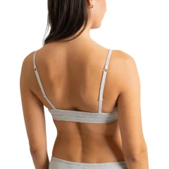 Soutien-gorge triangle sans armatures Kate gris en coton