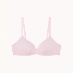 Soutien-gorge triangle sans armatures en coton - Rose