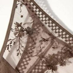 String en tulle brodé - Gris
