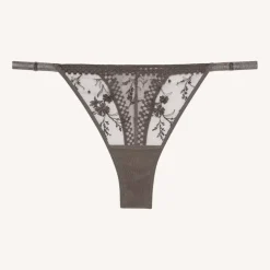 String en tulle brodé - Gris