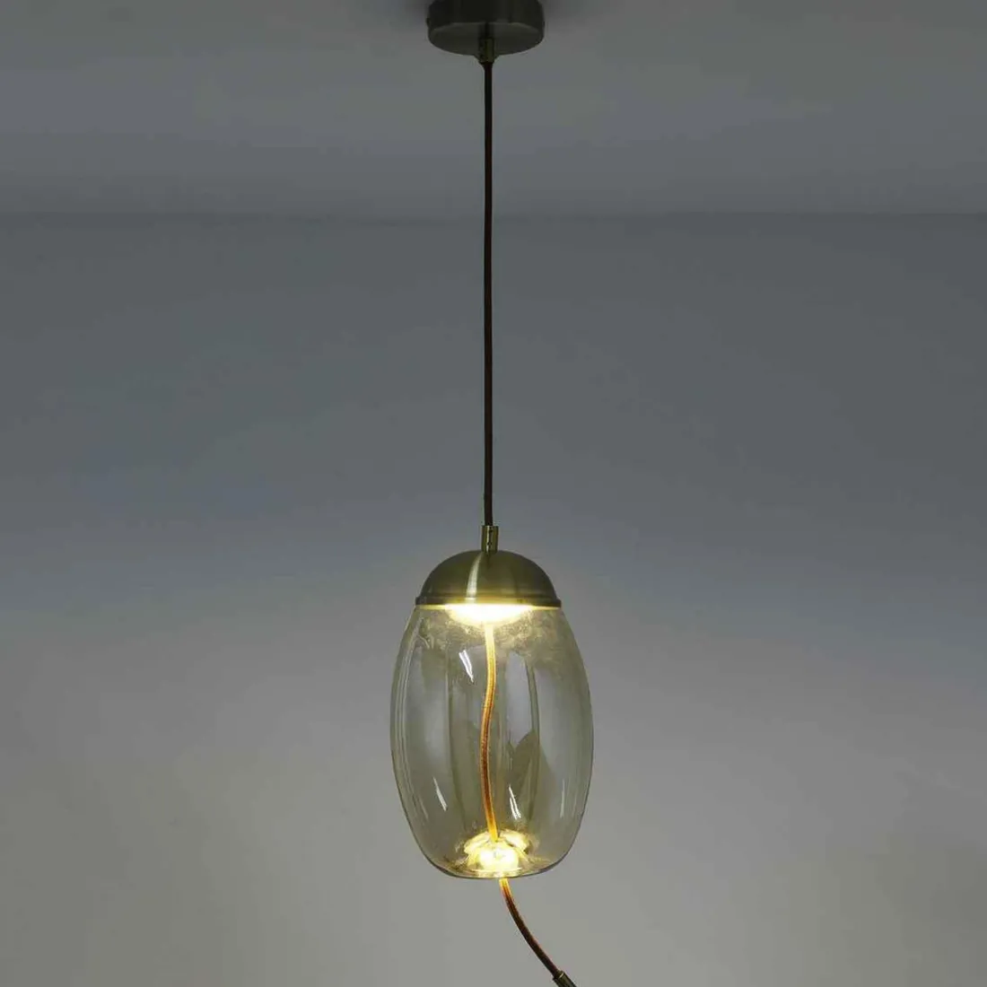 Suspension LED ODALIA Verre Transparent fumé
