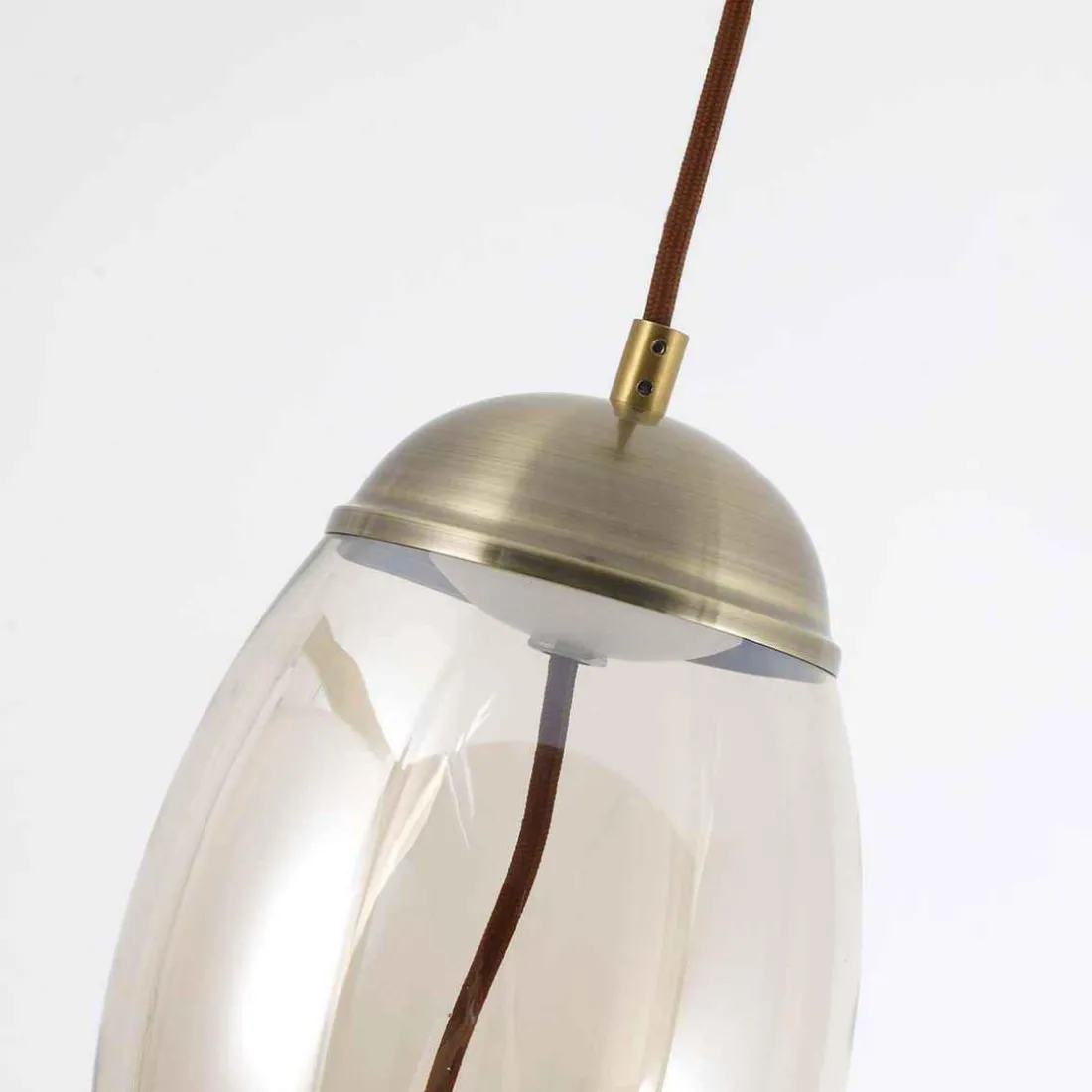 Suspension LED ODALIA Verre Transparent fumé