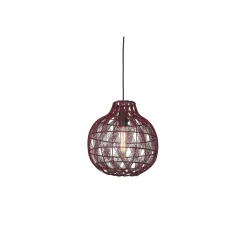 Suspension Mendoza bambou abat-jour bordeaux
