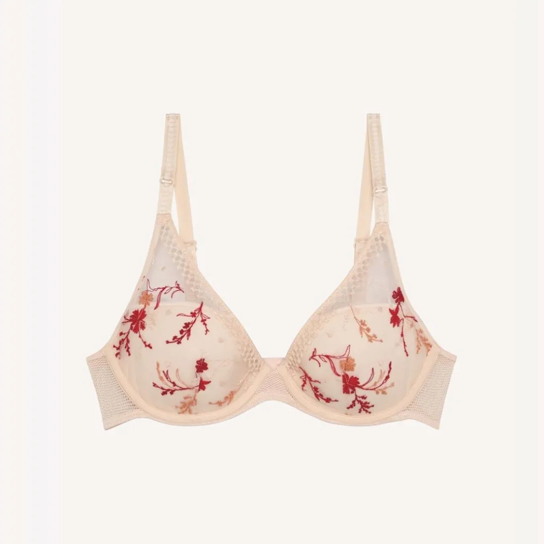Suzy - Soutien-gorge plongeant avec coques brodé