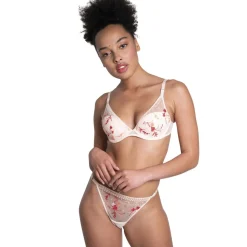 Suzy - String brodé blanc