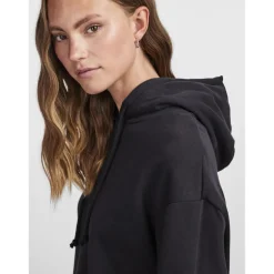 Sweat à capuche noir en coton Blair