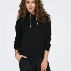Sweat à capuche Noli - Noir/ Coeur doré en coton Mina
