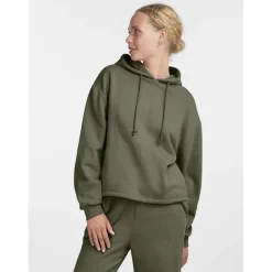 Sweat à capuche vert en coton Léa