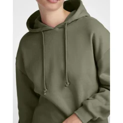 Sweat à capuche vert en coton Léa