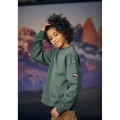 Sweat garçon Leonbo vert sapin en coton