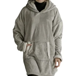 Sweat Plaid Polaire en Polyester 70 x 87 BIEN AU CHAUD Beige