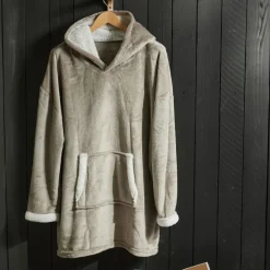 Sweat Plaid Polaire en Polyester 70 x 87 BIEN AU CHAUD Beige