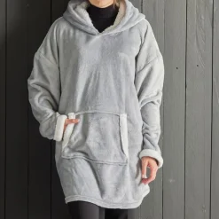 Sweat Plaid Polaire en Polyester 70 x 87 BIEN AU CHAUD Acier