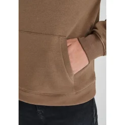 Sweat-Shirt capuche DEFEBO marron en coton Quade