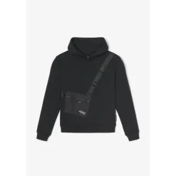 Sweat-Shirt capuche garçon ITOBO noir en coton