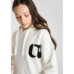 Sweat-Shirt capuche KEIRAGI blanc en coton Lily