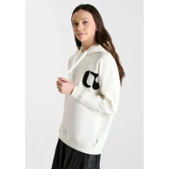 Sweat-Shirt capuche KEIRAGI blanc en coton Lily