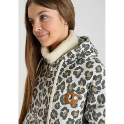Sweat-Shirt capuche marron Pia en coton