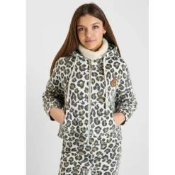 Sweat-Shirt capuche marron Pia en coton