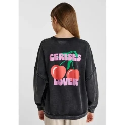 Sweat-Shirt capuche noir Gwen en coton