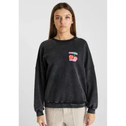 Sweat-Shirt capuche noir Gwen en coton