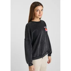 Sweat-Shirt capuche noir Gwen en coton