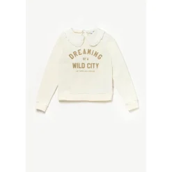 Sweat-shirt fille HOLLYGI blanc en coton