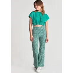 Sweat-Shirt fille NAELLEGI vert en coton