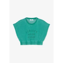 Sweat-Shirt fille NAELLEGI vert en coton