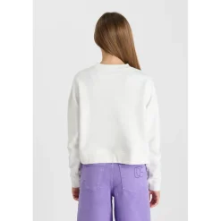Sweat-Shirt fille STEPHAGI blanc en coton Wren