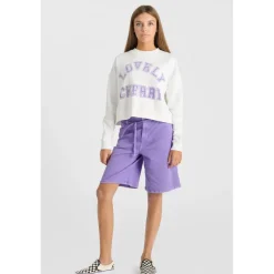 Sweat-Shirt fille STEPHAGI blanc en coton Wren