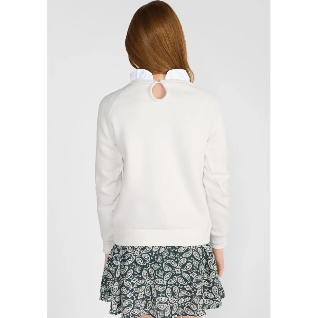 Sweat-Shirt fille TITAGI blanc Elsie en coton
